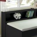 Ver imagem 7 de Cama Solteiro Bicama Estante +luz+2colc Ditália BB2829 cor:preto