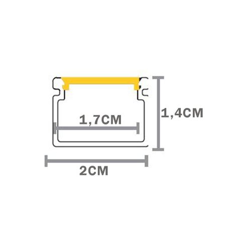 Perfil de Sobrepor Taschibra para Fita de Led Vertex 20 com 2 Metros Preto