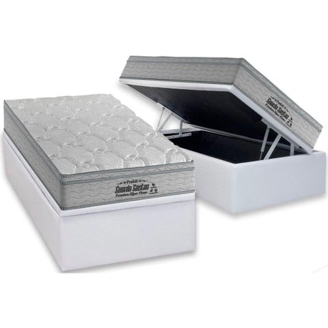 Cama Box Baú Solteiro: Colchão Espuma Probel D40 Guarda Costas Premium Hiper Firme Euro Pillow + Bas