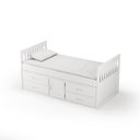Ver imagem 5 de Cama Solteiro com 04 Gavetas e 01 Porta Funcional de Madeira Maciça - Branco