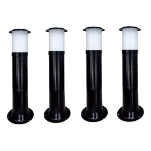 Poste Balizador Luminária Casa Sítio Jardim 50cm Preto Kit 4