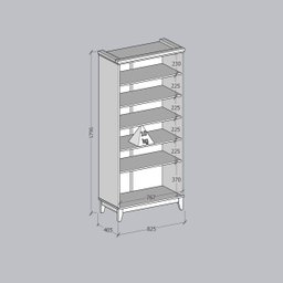 Armário Organizador com 2 Portas 82,5x179x40,5 Cm - 4