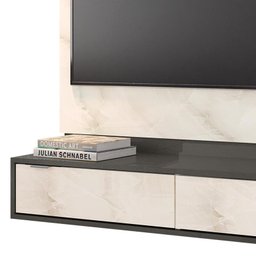Home Suspenso Uruguai Grafite Perolizado/Carrara para TV até 47” - Móveis Leão - 4