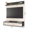 Home Suspenso Uruguai Grafite Perolizado/Carrara para TV até 47” - Móveis Leão - 5