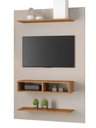 Ver imagem 2 de Painel Tv Byte P/tv Ate 50 Polegadas C/ 2 Nichos -2 Prateleiras - Mel/off White