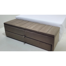Puf Baú (Sapateiro) Com Gaveta Queen 160x50x45cm Cor Marrom Claro - Elegância Para o Seu Lar - 2