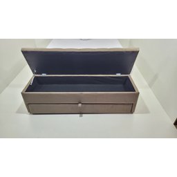 Puf Baú (Sapateiro) Com Gaveta Queen 160x50x45cm Cor Marrom Claro - Elegância Para o Seu Lar - 3