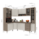 Ver imagem 5 de Armário de Cozinha Modulada Completa Fidelitá Paris 6 Peças 375cm 14 Portas 3 Gavetas com Tampo