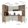 Cozinha Modulada Completa Fidelitá Paris 6 Peças 375cm 14 Portas 3 Gavetas com Tampo - 4