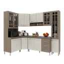 Ver imagem 2 de Armário de Cozinha Modulada Completa Fidelitá Paris 6 Peças 375cm 14 Portas 3 Gavetas com Tampo