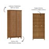 Armário Organizador 2 Portas MDF e Madeira Maciça Linha Prata  - 4