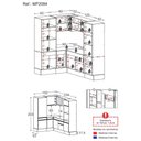 Ver imagem 5 de Armário de Cozinha Completa de Canto com Rodapé Veneza Multimóveis MP2084.891 Branco