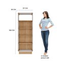 Ver imagem 4 de Estante de Livros 57CMX155CM Livreiro Office Canto Curvo com 4 Prateleiras Monet Branco/Marron