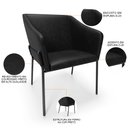 Ver imagem 4 de Kit 3 Cadeiras para Sala de Jantar Estar Living Olívia L02 Couríssimo Preto - Lyam Decor