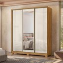 Ver imagem 6 de Guarda Roupa Casal Dallas 3 Portas Freijó Off com Espelho com Escrivaninha Multiuso Coimbra Freij