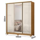 Ver imagem 5 de Guarda Roupa Casal Dallas 3 Portas Freijó Off com Espelho com Escrivaninha Multiuso Coimbra Freij