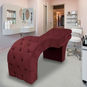 Maca Estética Estofada Reclinável Ergonômica Suede Eliana:bordô
