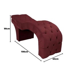 Maca Estética Estofada Reclinável Ergonômica Suede Eliana:bordô - 4