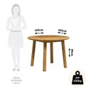 Ver imagem 3 de Conjunto Mesa de Jantar 103cm Redonda e 4 Cadeiras Estofadas 100% Madeira Maciça Parit Yescasa Marrom/Nogueira