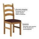 Ver imagem 6 de Conjunto Mesa de Jantar 103cm Redonda e 4 Cadeiras Estofadas 100% Madeira Maciça Parit Yescasa Marrom/Nogueira