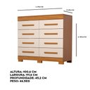 Ver imagem 3 de Cômoda Índia 08 Gavetas 100% Mdf Linhamobília Cinamomo Off White