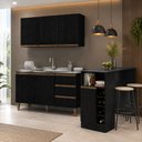 Ver imagem 1 de Cozinha Compacta Milão 2 Peças com Bancada Gourmet Menu Móveis Preto