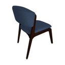 Ver imagem 3 de Cadeira Kethellen Premium Madeira Maciça Castanho Linho Azul