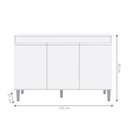 Ver imagem 4 de Balcão para Cozinha 3 Portas Leyton Branco