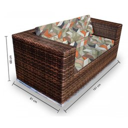Conjunto Bora Bora - 1 Sofá 2 Lugares + 2 Poltronas + 1 Mesa de Centro - Creta - 2