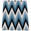 Ver imagem 1 de Tapete Blue Pic Azul com Branco Geométrico para Sala e Quarto 100x150cm