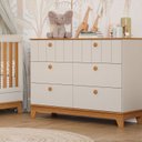Ver imagem 7 de Conjunto Quarto de Bebê 1 Berço 1 Cômoda 6 Gavetas Chantilly Bege/Off White/Nature