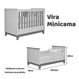 Conjunto Quarto de Bebê 1 Berço 1 Cômoda 6 Gavetas Chantilly - 6