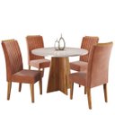 Ver imagem 2 de Mesa de Jantar Redonda Ipanema com 4 Cadeiras Fran Mel/blonde/terracota - Casa Giulia