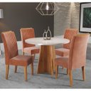 Ver imagem 1 de Mesa de Jantar Redonda Ipanema com 4 Cadeiras Fran Mel/blonde/terracota - Casa Giulia