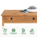 Ver imagem 2 de Mesa de Centro Madeira Maciça Retangular 1 Gavetas Rústico Idimex