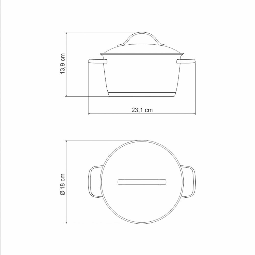 Caçarola Funda Allegra em Aço Inox com Fundo Triplo 16 Cm 1.5 Litros Tramontina - 3