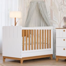 Conjunto Quarto de Bebê 1 Berço 1 Cômoda 6 Gavetas Chantilly - 3