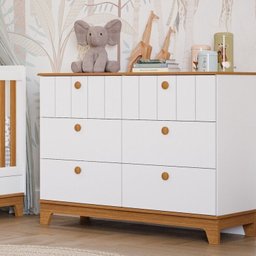 Conjunto Quarto de Bebê 1 Berço 1 Cômoda 6 Gavetas Chantilly - 8