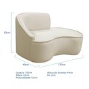 Ver imagem 5 de Kit Divã Recamier Orgânico Marrocos 150cm Lado Direito e 2 Poltronas Amore Bouclé Bege