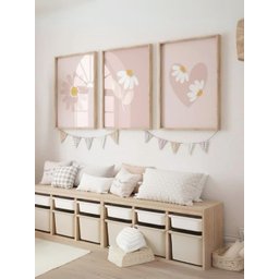 Kit 3 Quadros Decorativos Infantil Flores No1 - 1