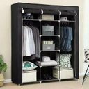 Ver imagem 2 de Guarda Roupas Desmontável Armário Organizador Dobrável - Preto
