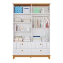Ver mais imagens de Conjunto Quarto de Bebê 1 Berço 1GUARDA Roupas 4 Portas 4 Gavetas Chantilly Branco/Nature