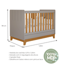Ver imagem 4 de Conjunto Quarto de Bebê 1 Berço 1 Guarda Roupas 4 Portas 4 Gavetas Chantilly Bege/Fendi/Nature