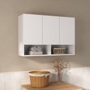 Ver imagem 1 de Armário de Cozinha Aéreo 90cm Multiuso para Lavanderia 3 Portas e Nichos Milão