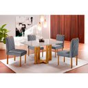 Ver imagem 1 de Conjunto Sala de Jantar 4 Lugares em Madeira Maciça Mesa e Cadeiras Lisy Veludo Móveis Mix