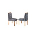 Ver imagem 4 de Conjunto Sala de Jantar 4 Lugares em Madeira Maciça Mesa e Cadeiras Lisy Veludo Móveis Mix