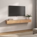 Ver imagem 1 de Rack para TV até 50 Polegadas 136cm Bancada Suspensa Tvs com 2 Portas Sierra Marrom