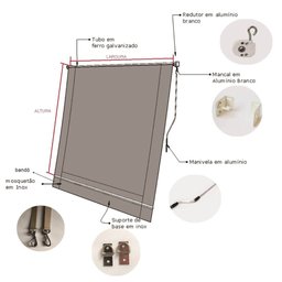 Toldo Cortina Preto c/ visor - 2,30m x 2,50m - kit completo - 4