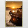 Quadro Decorativo Realista Barco Por do Sol Com Moldura e Sem Vidro 90X140 - 3