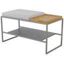 Ver imagem 1 de Banco Sapateira Eros Assento Pérola e Base Champagne 120cm - 67681